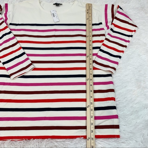J Crew long sleeve striped boat neck tunic top multicolor cotton - Picture 2 of 7